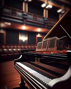 Piano de cauda em salão